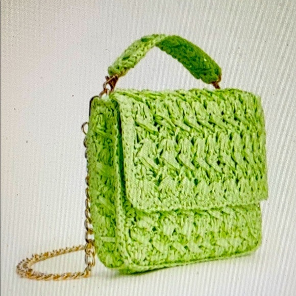 Straw Apple Green Crossbody Bag NWT - Picture 3 of 5